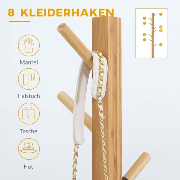 Knagerække, 49,5x49,5x178 cm, Natur