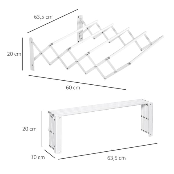 Vægtørretumbler, 57.5cm, 63.5x60x20 cm, Hvid