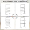 Miniatyrbillede 5 af 9: Tøjstativ, 83-136.5x55x154 cm, Hvid og Sølv