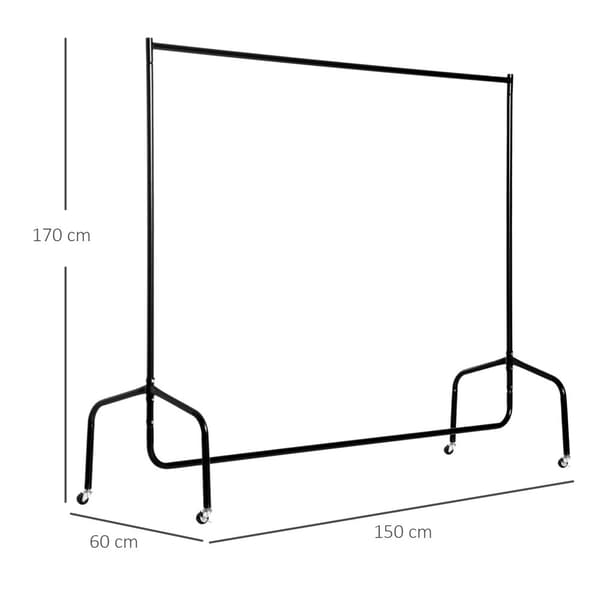 Klädställning, 150x60x170 cm, Svart