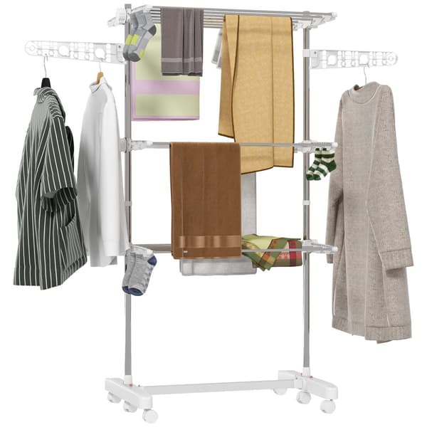 Mobila klädställning, 80-142x55x152 cm, Vit