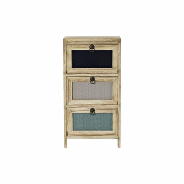 DKD Heminredning Lådenhet Polyester Flerfärgad Paulownia Wood Modern (32 x 25 x 61,5 cm) - 8424001861460