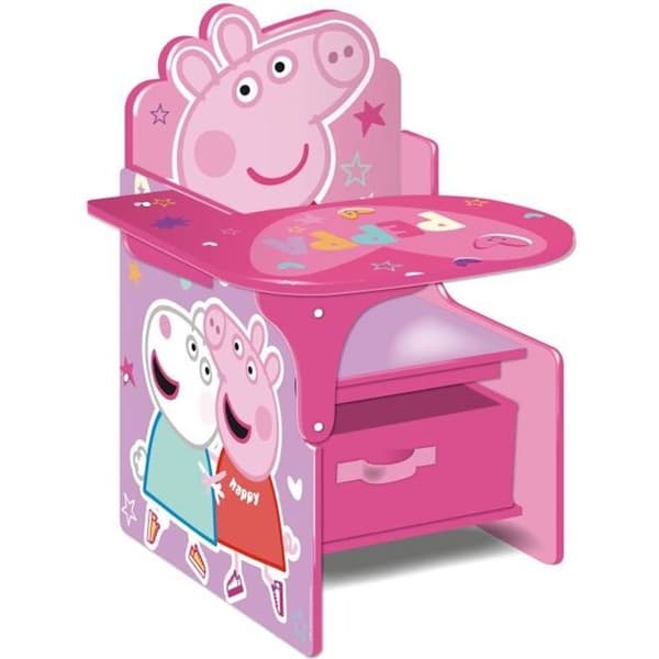 Kontorsstol - PEPPA PIG - Rosa - För barn - Med förvaringslåda
