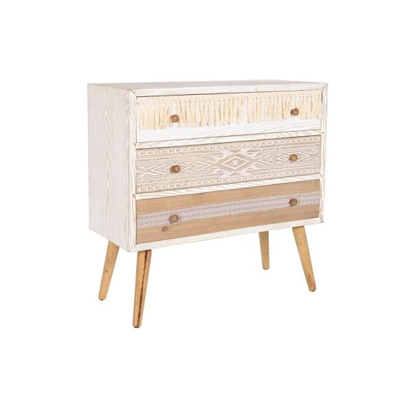 Kommode DKD Home Decor Gran Natur Bomuld Hvid (80 x 35 x 80 cm)