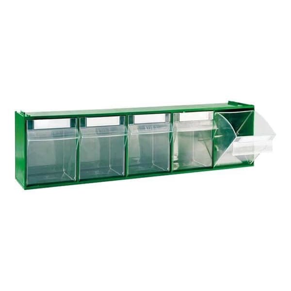 Lådskåp - Mobil Plastic - 5 lådor - Grön