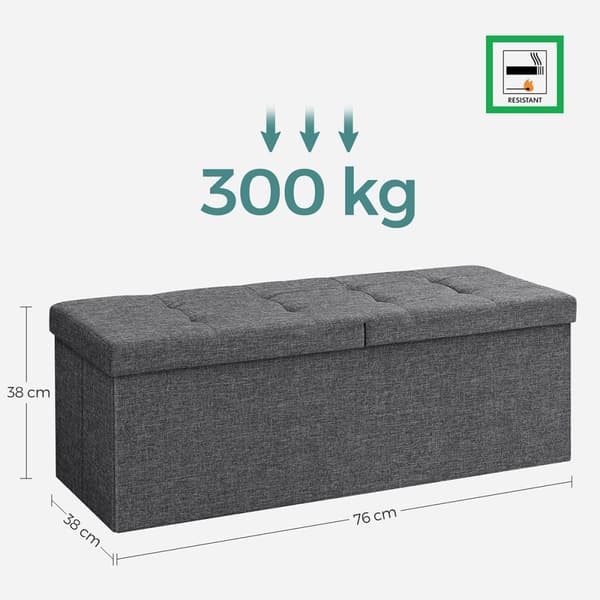 Förvaringslåda med fällbart lock - L110 cm
