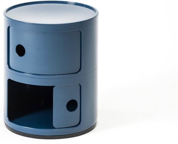 Liten Kartell förvaringsenhet - 0496615 - Componibili, Container 2 element, Blå, Rund bas