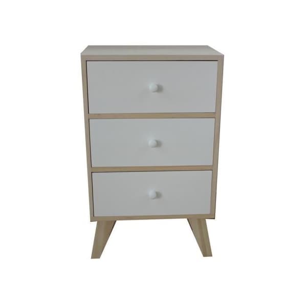 Möbler - Mobiletto legno paulownia 3 cassetti - Trä - Spånskiva - Brun - Samtida
