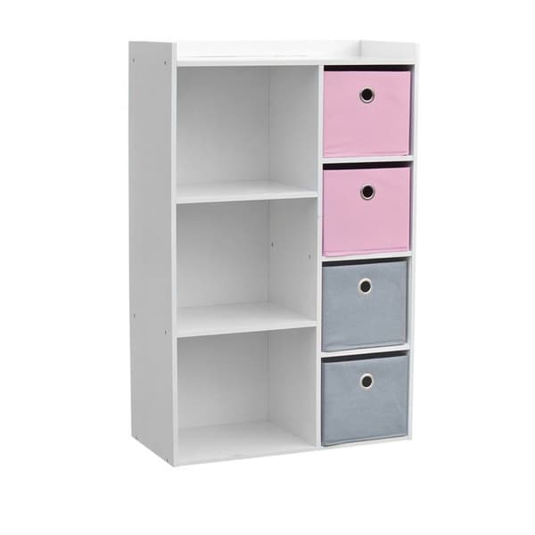 Urban Living - Förvaringsmöbel barn 3 Nischer Flicka - 62 x H. 96 cm - Rosa