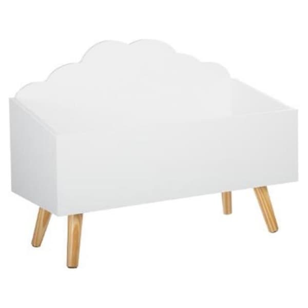 Förvaringslåda - PARIS PRIX - Moln - Vit - MDF &amp; Trä - 58x28x45 cm