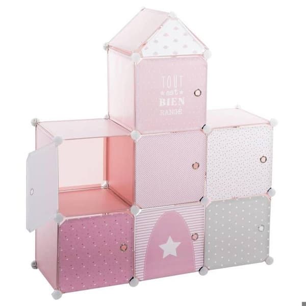 Förvaringsenhet - ATMOSFERA FÖR BARN - Rosa slott - Barn - Plast - Svart - 109cm x 94,5cm x 32cm