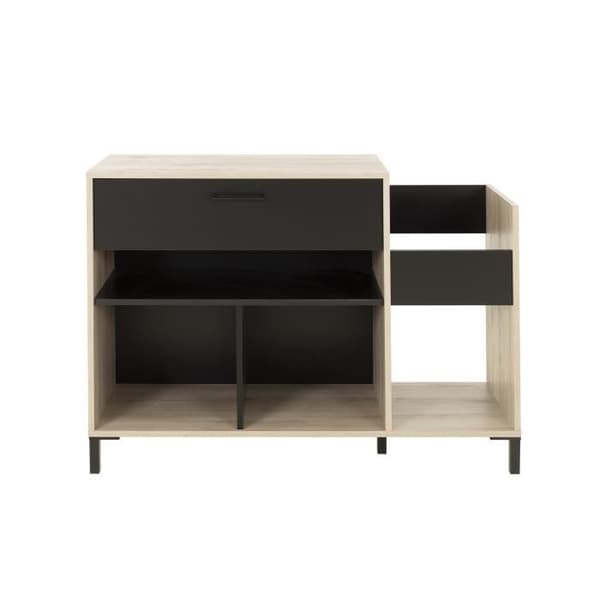 Vinylförvaringsenhet - GAMI - Platina - Urban stil - Ekdekor - Svart - L 115 x D 40 x H 81 cm
