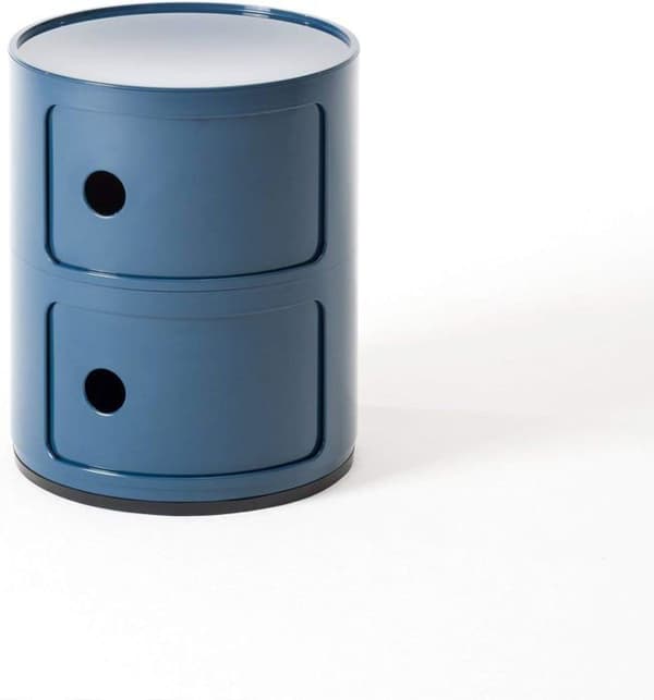 Liten Kartell förvaringsenhet - 0496615 - Componibili, Container 2 element, Blå, Rund bas