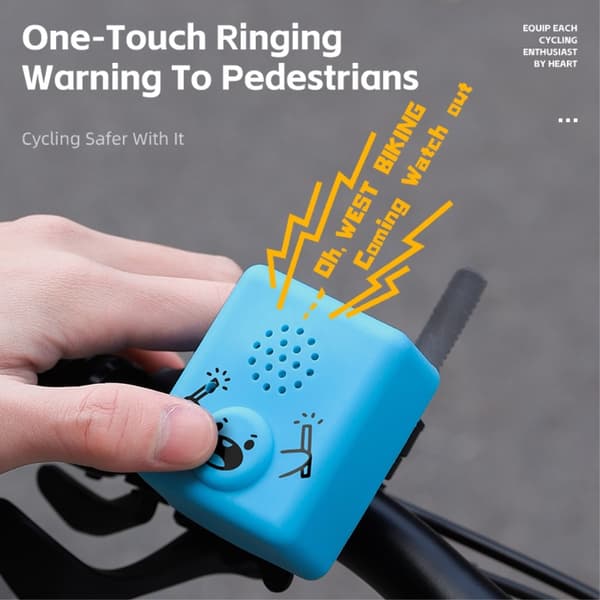 WEST BIKING 120dB Loud Cykelhorn Elektrisk Horn (med batteri) - Blå