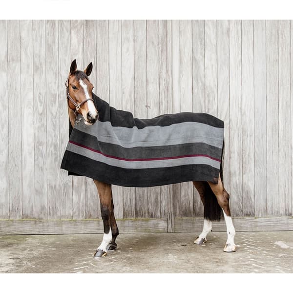 Kentucky Square Stripes Heavy Fleece Matta Grå 140 x 120 cm
