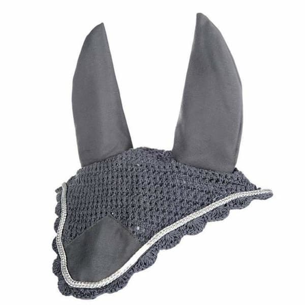 Sulky - Hkm Hitch - 3387 - Steal Hood med öron - Grå/Silver, Varmblod