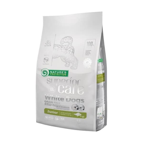 Hundkroketter - NATURE'S PROTECTION - Vita hundar - 1,5 kg - Hypoallergenisk - Naturliga antioxidanter
