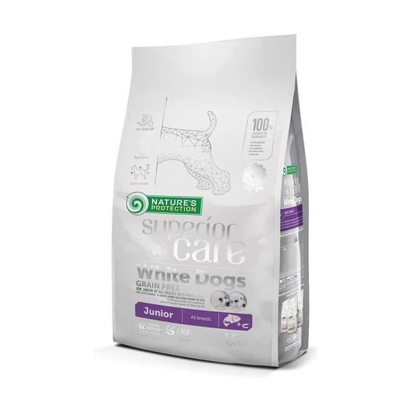 Hundfoder - NATURE'S PROTECTION - Lax - Utan spannmål - Valpar - 1,5 kg