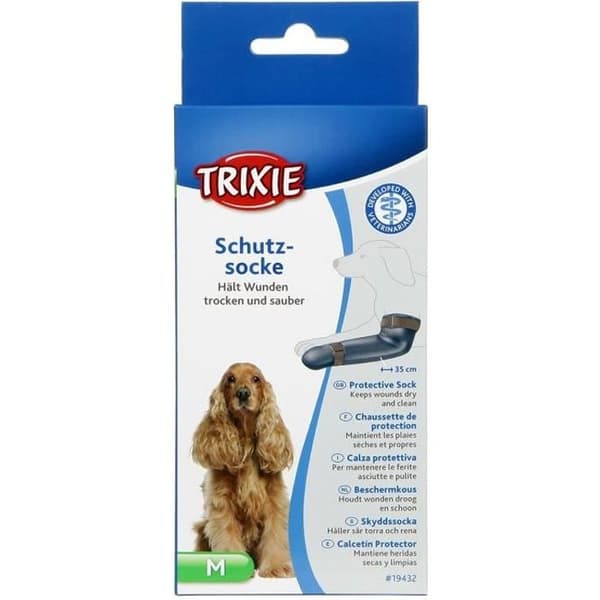 TRIXIE Skyddande silikonstrumpor - M: 8 cm-35 cm - Grå - För hundar
