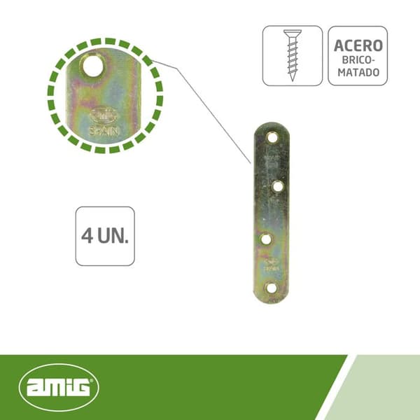 AMIG 1020 | Platta 2 | 97 x 19 x 2 mm | Stål | Bichromaterad