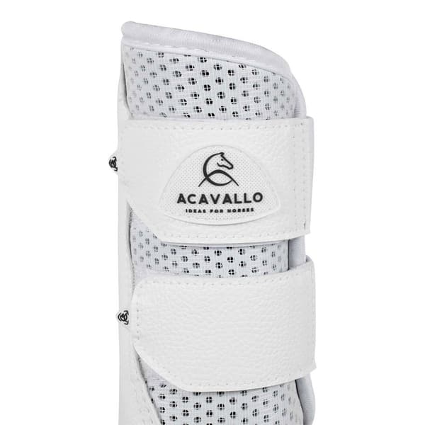 Acavallo Perforated Neoprene Double Velcro Jännekiinnikkeet Valkoinen XL