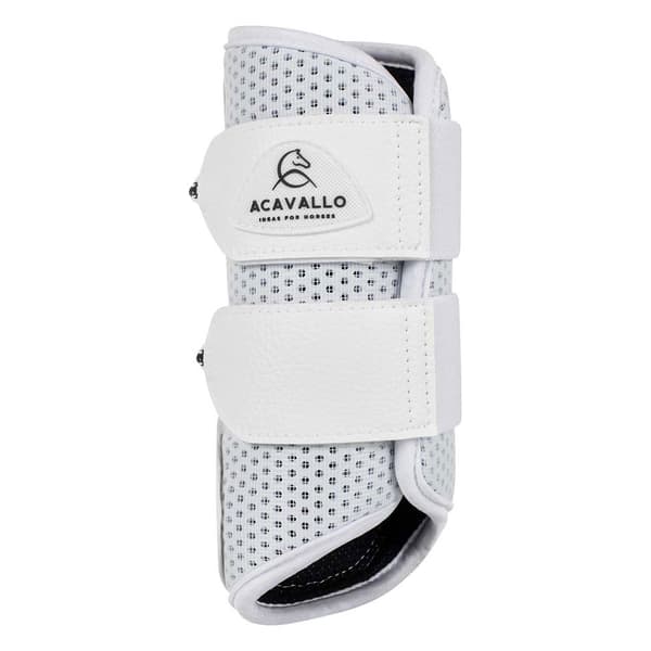 Acavallo Perforated Neoprene Double Velcro Jännekiinnikkeet Valkoinen XL