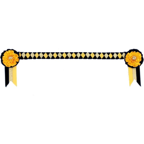 ShowQuest Newport Brow Band Navy/Sunshine/Gold Full