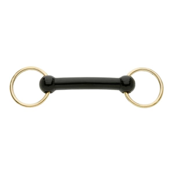 Lorina Nylon Mullen Mouth Mässingsring Bradoon Brass/Black 4in