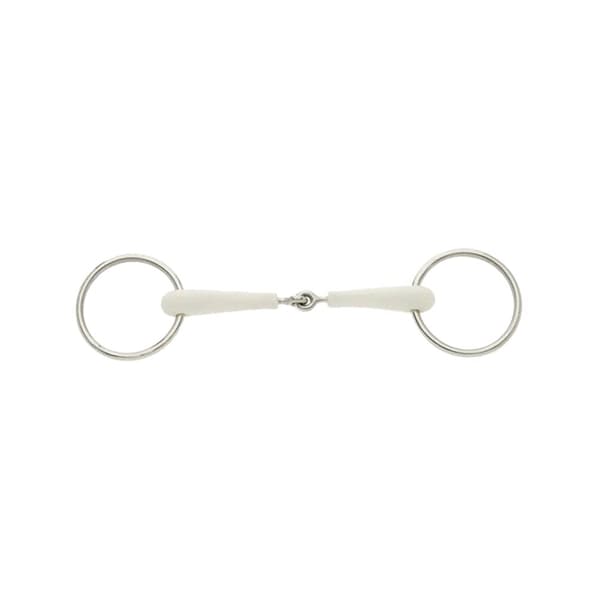 Lorina Flexi Single Jointed Loose Ring Snaffle Silver/White 6in