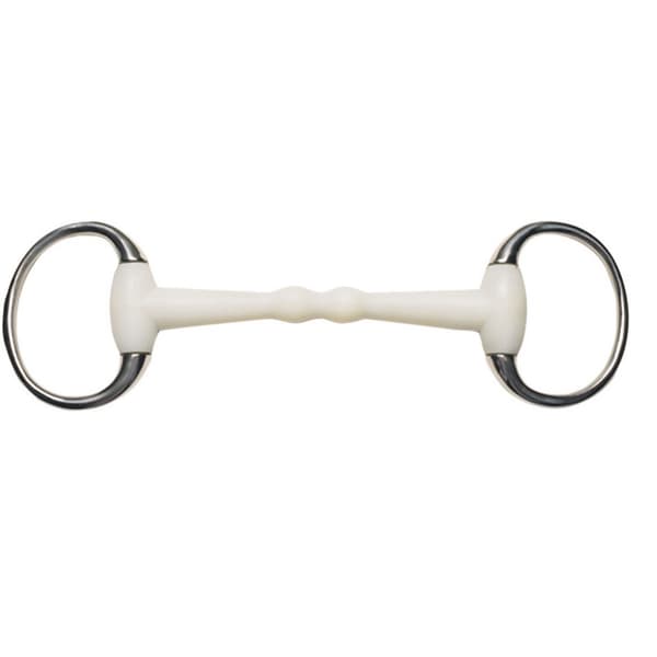 Korsteel Flexi Mullen Mouth Eggbutt Snaffle Bit Ivory 4.5in