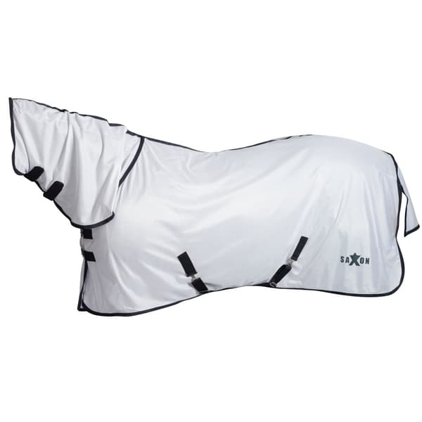 Saxon Mesh Combo Neck Turnout Rug White/Navy 4ft 6in
