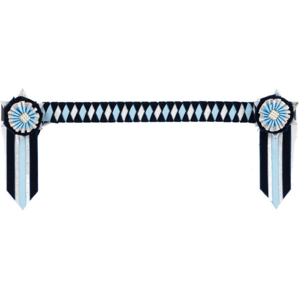 ShowQuest Boston Brow Band Navy/Pale Blue/Silver Full