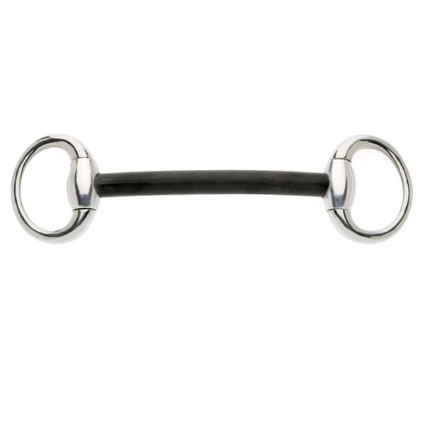 Lorina Nylon Mullen Mouth Eggbutt Snaffle Silver/Black 4.5in