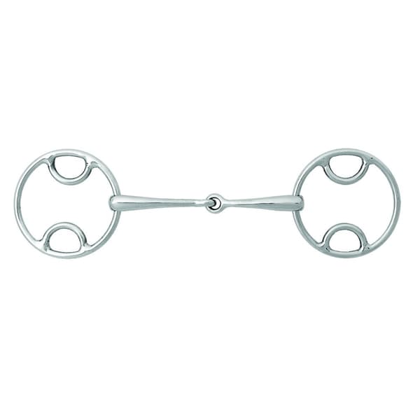 Korsteel Stainless Steel Jointed Beval Loose Ring Snaffle Bit
