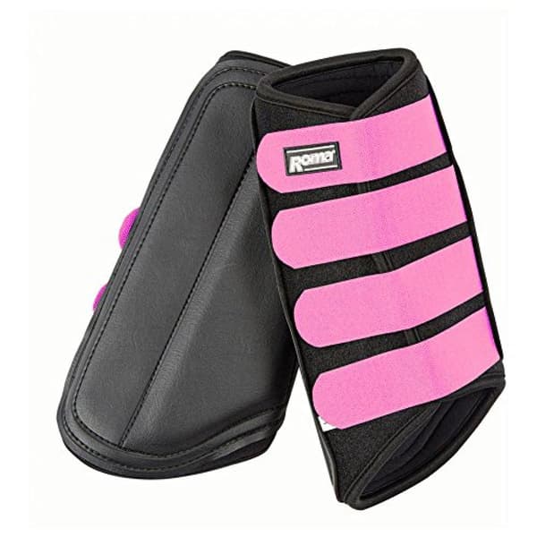 Roma Neoprene Brushing Boots Black/Pink Pony