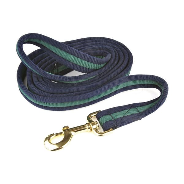 Hy Soft Webbing Lead Rein Without Chain Navy/Green One Size