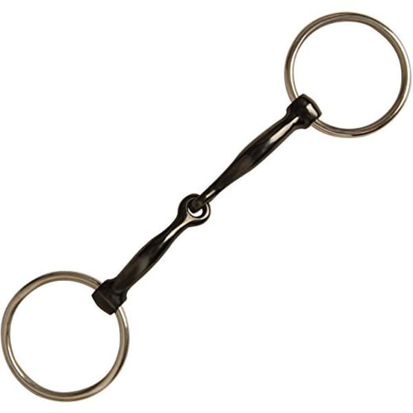 JP Korsteel Sweet Iron Jointed Loose Ring Snaffle Bit Black 5.5in