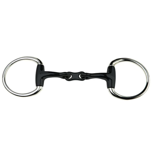 JP Korsteel Sweet Iron French Link Eggbutt Snaffle Bit Black 5in