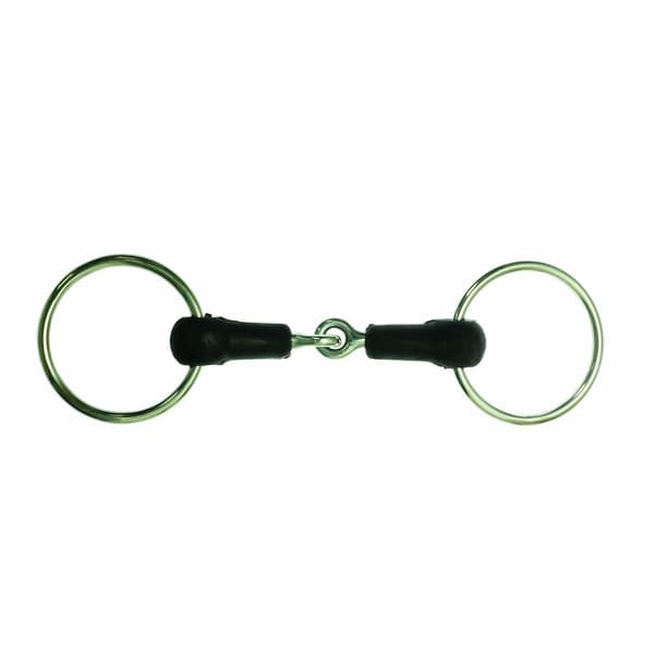 Korsteel Hårdgummi ledad lös ring snaffle bit