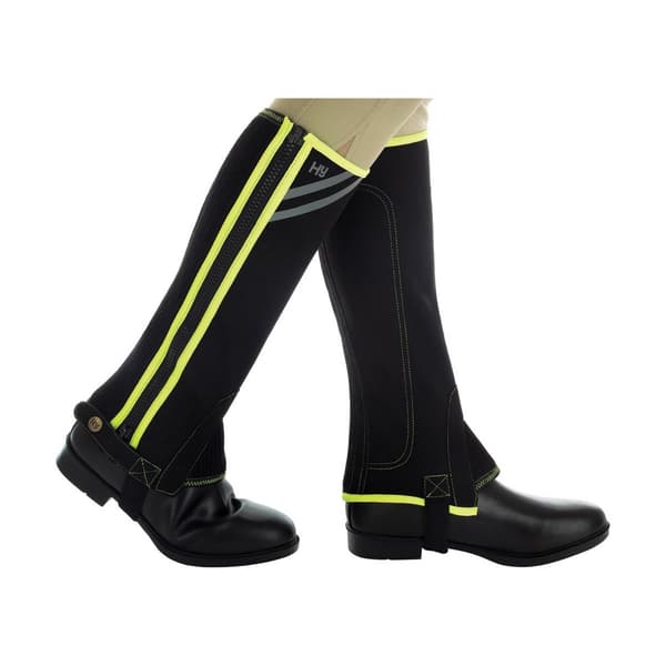 HyVIZ Adults Reflector Half Chaps Fluorescent Yellow/Silver/Black XS