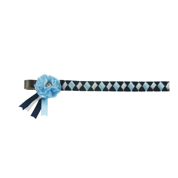 ShowQuest Skipton Brow Band Navy/Pale Blue/Silver Pony