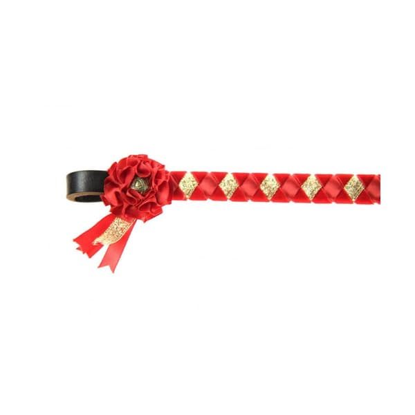 ShowQuest Skipton Brow Band Red/Red/Gold Cob