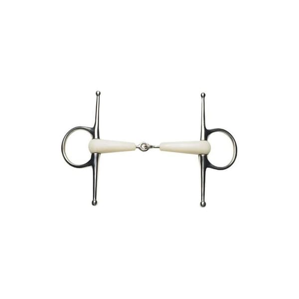 Korsteel Flexi Jointed Full Cheek Snaffle Bit Ivory 5in