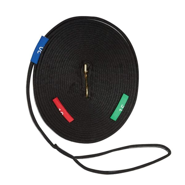 Kincade Tofarvet lunge line med cirkelmarkeringer Black/Grey 11m