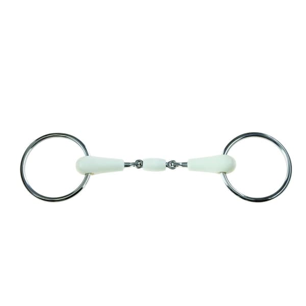 Korsteel Flexi Loose Ring Oval Link Snaffle Bit Ivory 4.5in