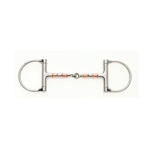 Lorina Copper Roller D Race Snaffle Silver/Copper 5in