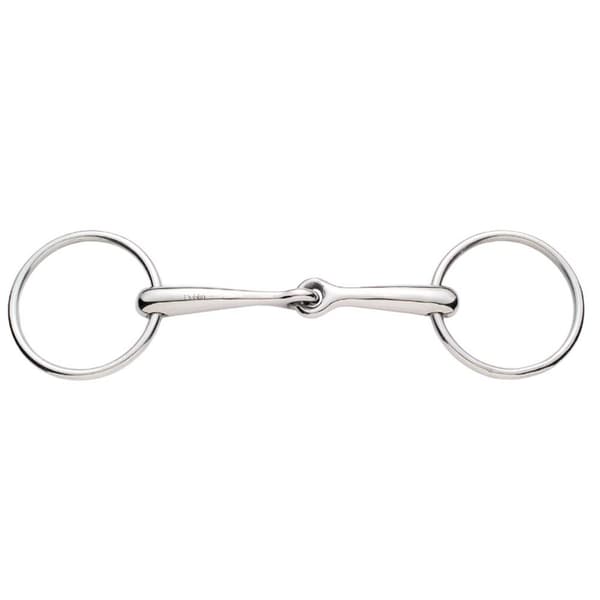 Korsteel Rostfritt stål Solid Mouth Jointed 16mm Loose Ring Snaffle Bit