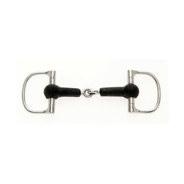 Lorina Rubber D Race Snaffle Silver/Black 5in