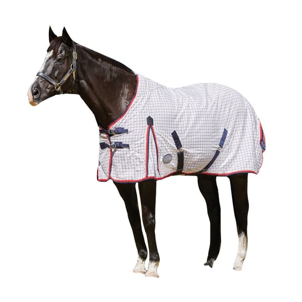 Weatherbeeta Summer Sheet Lite III Standard Neck For Horses White/Navy/Red 5ft 9