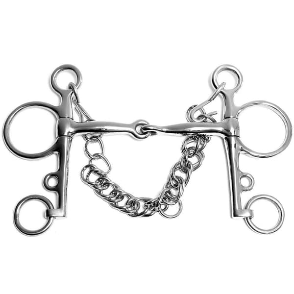 Korsteel Stainless Steel Jointed Pelham Bit Silver 5in